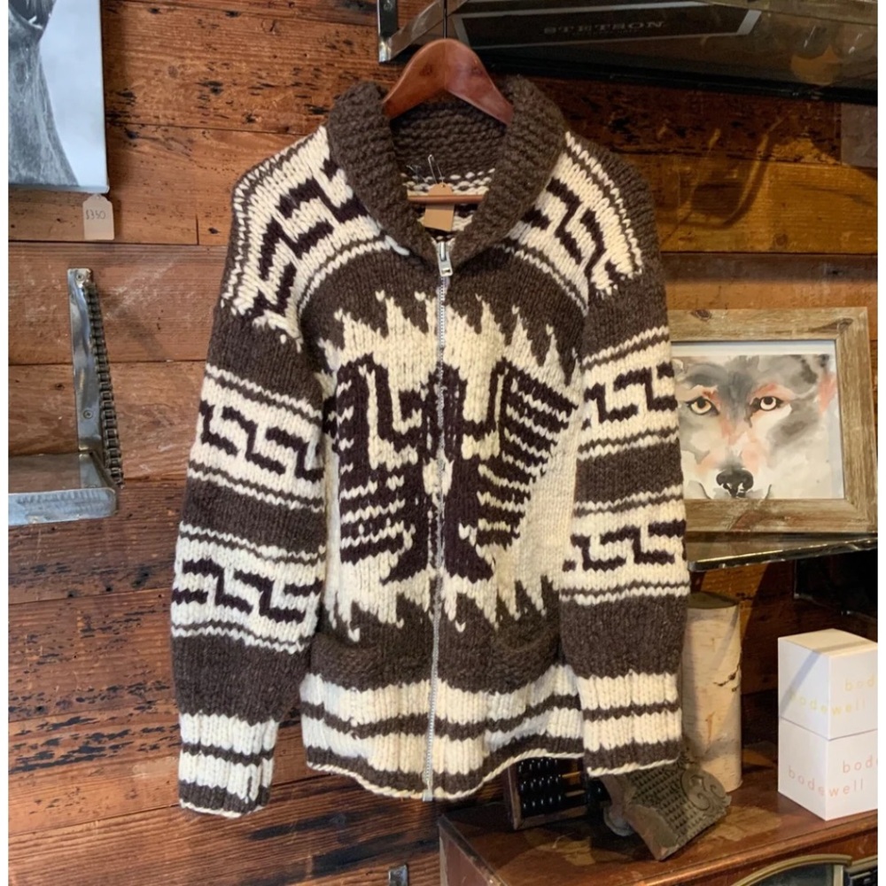 Vintage Cowichan Cardigan Zip Sweater